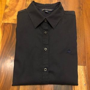 Black Brooks Brothers Herringbone Button Down EUC